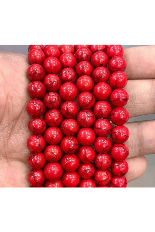 platin hediyelik-1 String Natural Red Turquoise Stone String Natural Stone 8mm 1