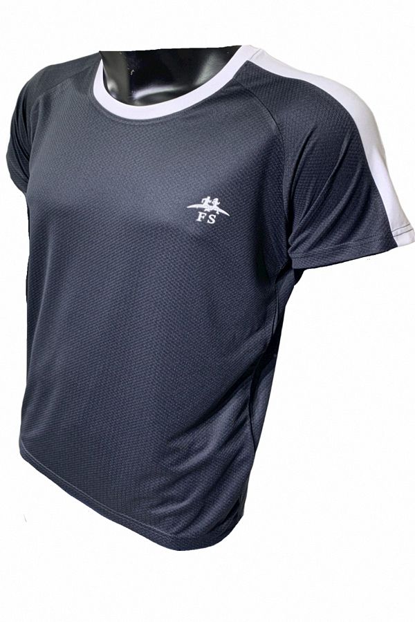 Fs Men s Black and White Sleeve Striped Fitness Sports Running T Shirt Trendyol