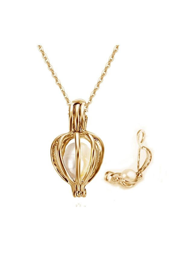 Pearl cage necklace clearance
