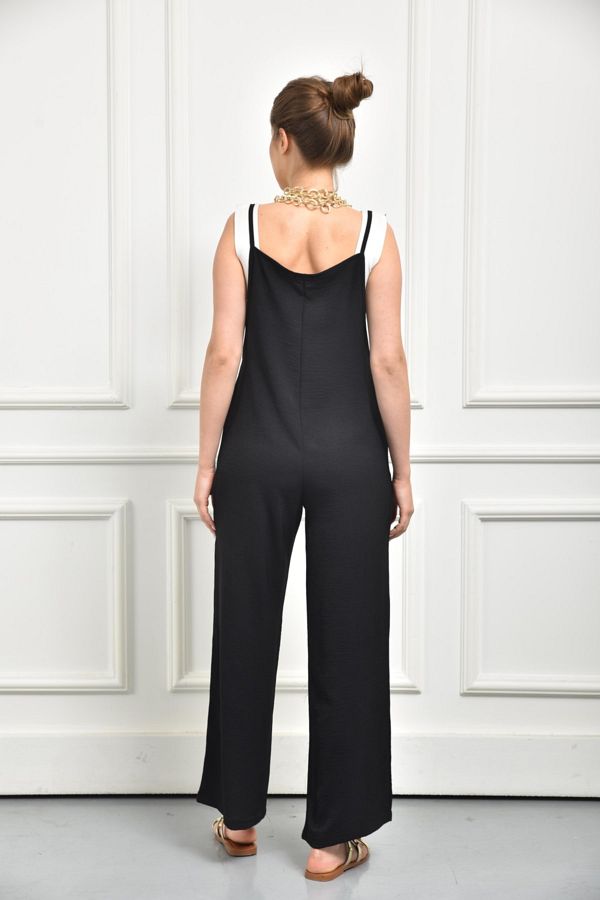 VOLT CLOTH NG Women s Black Pocket Strap Casual Flowy Jumpsuit Trendyol