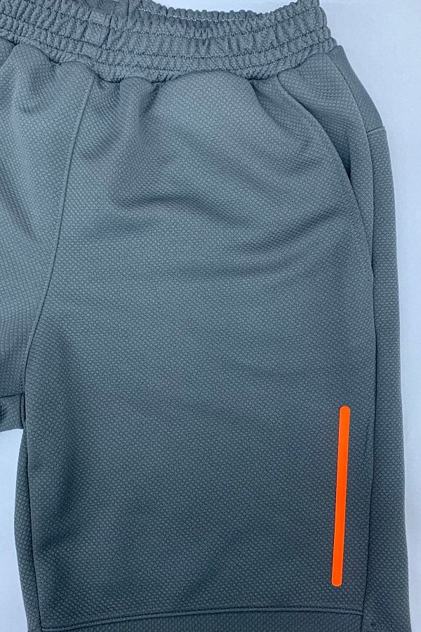 Fs-Men's Casual Gray Neon Orange Printed Sports Fitness Running Shorts 1