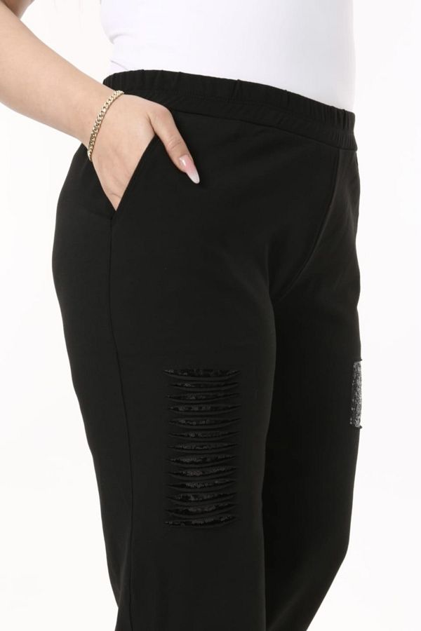 Esina-Pantaloni de sport de damă cu paiete 1