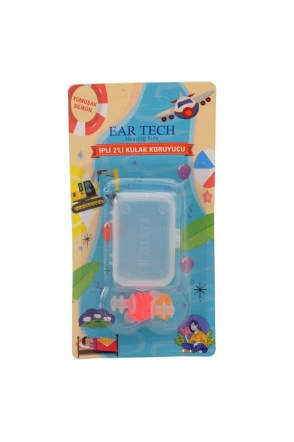 Ear Tech-2 Pieces of Earplugs with Silicone String 1