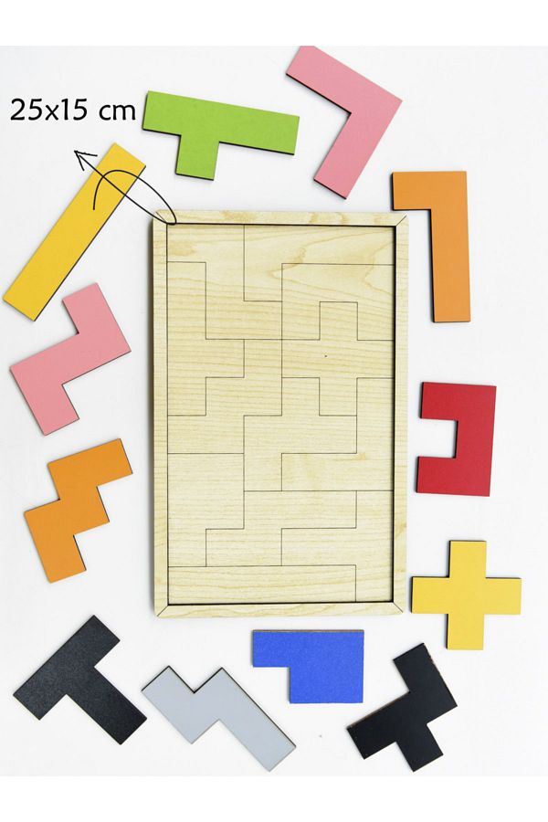 ESKA EVENTS-Wooden Tetris Puzzle - Block Puzzle Intelligence Toy 1