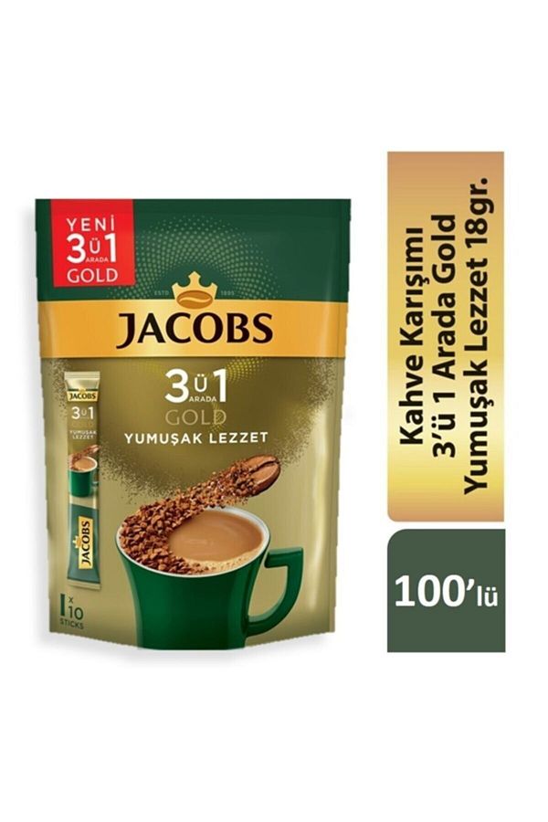 Jacobs-3 in 1 Gold Coffee Mix Soft Flavor 100 Pieces 1