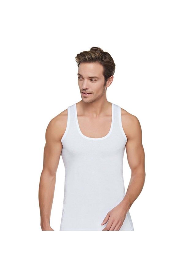 Tutku-Men's 4 Pack 102 Ribbed Tank Top - White - 3XL 1