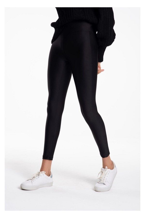 Serra Women s Black Shiny Disco Tights Trendyol