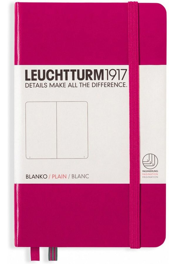 Leuchtturm1917-Σημειωματάριο σε μέγεθος τσέπης (A6), σκληρό εξώφυλλο, 185 αριθμημένες σελίδες, κεράσι-επίπεδο 1