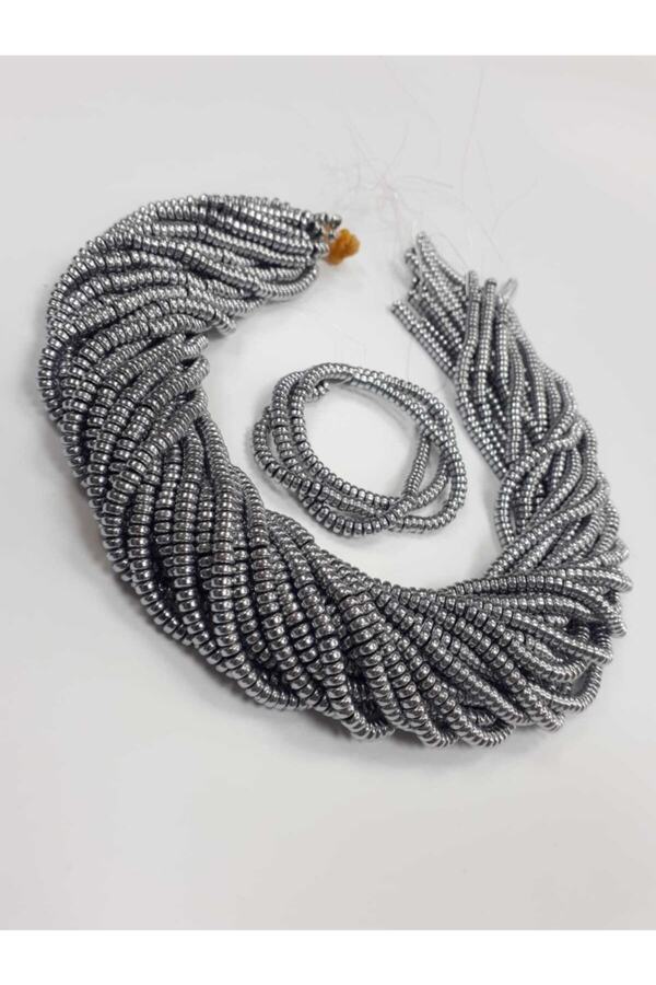 Yüksel Boncuk-4 Mm Disc (flake) Hematite String Natural Stone 1