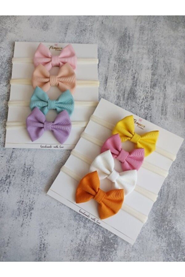 pempem bandana Kız Bebek Renkli Fiyonk Saç Bandı