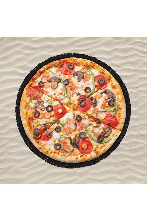 Marte Home-Pizza - Round Tassel Beach Towel 1