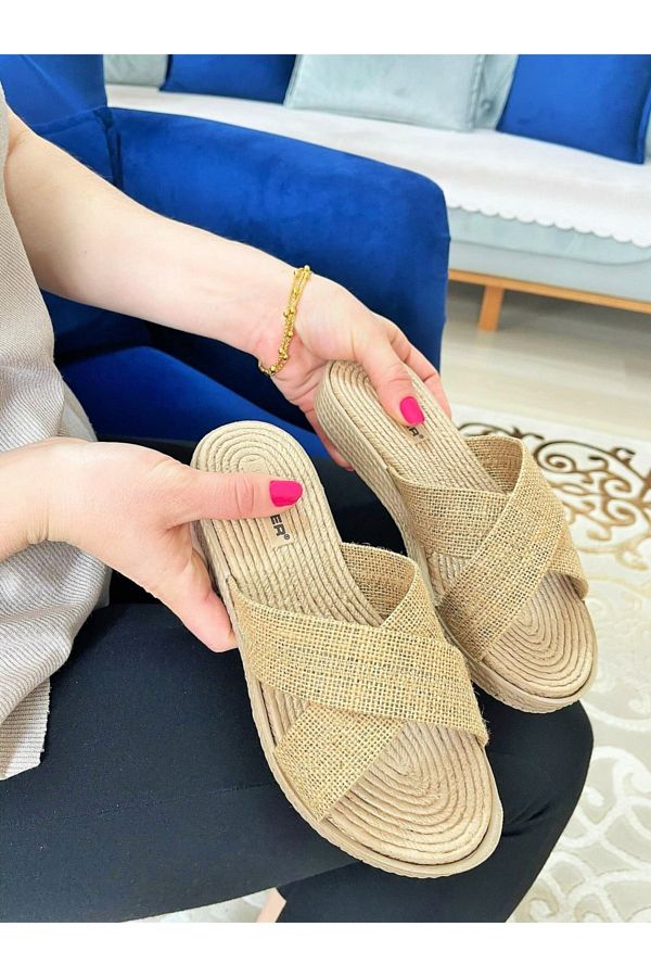 Gezer Mules Brown Flat Trendyol