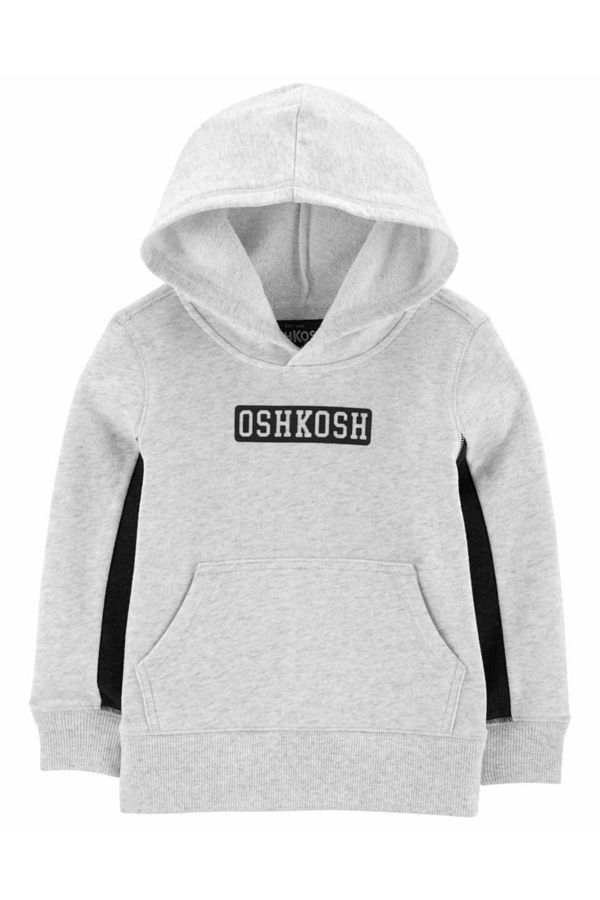 Oshkosh B gosh Toddler Boys Hooded Sweatshirt Light Gray with Hood Trendyol