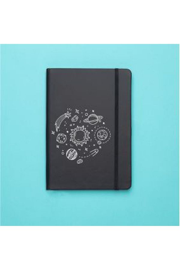 mooodcase-Black Thermo Notebook with Solar System Pattern 1