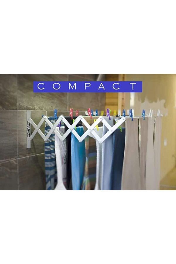 COMPACT Accordion Brand New Generation Clothes Drying Rack 80 cm 9 Hangers Trendyol
