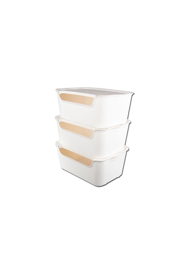 QUTU-White Set of 3 - 15L Organize Box with Qatli 1