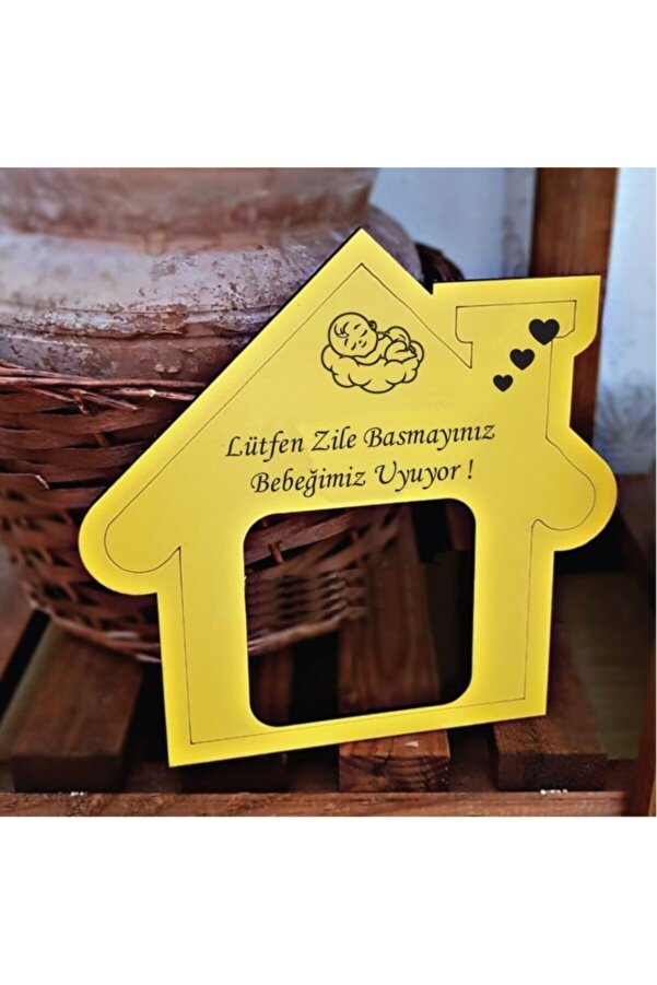 Miana Lazer Bebeğimiz Uyuyor Yazılı Zil Priz Uyarı Süsü
