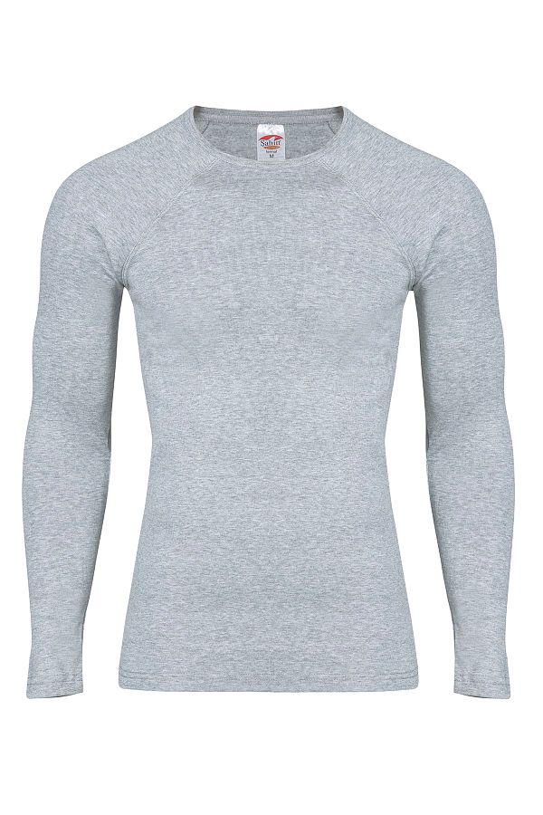 Şahin-Men's Gray Thermal Long Sleeve Crew Neck Underwear 1