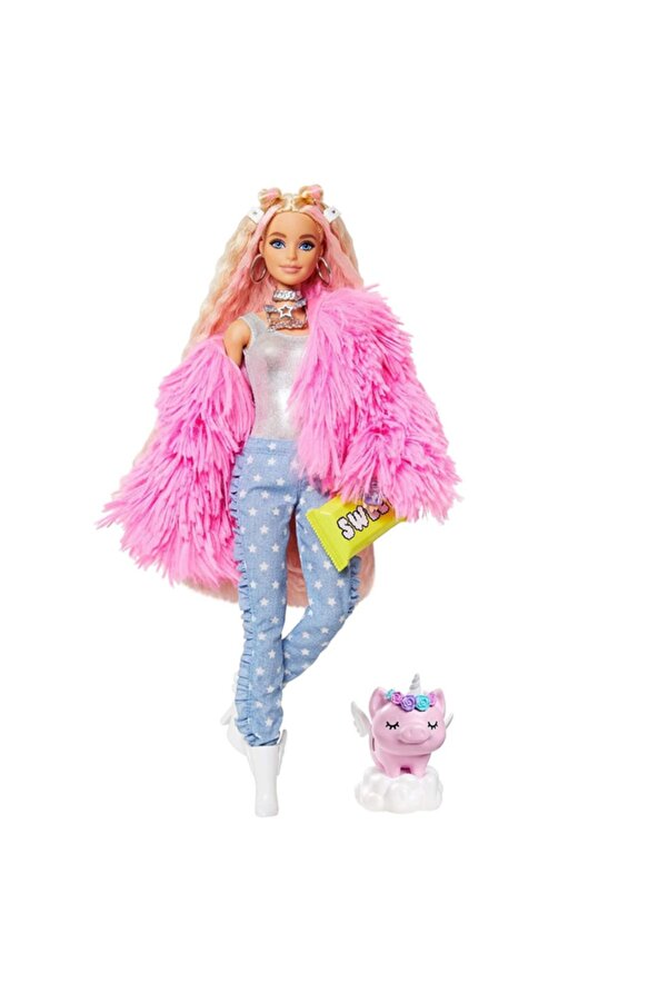Barbie Extra-Pembe Ceketli Bebek Grn28