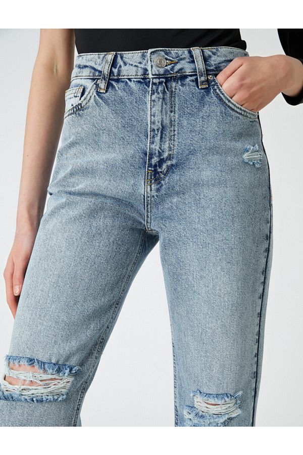 Koton Destroyed Mom Fit Jeans Mom Jean Trendyol