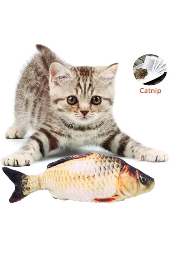 TİNEKE-Plush Cat Toy Fish Catnip Herbal Rattle Carp 1 Piece 1