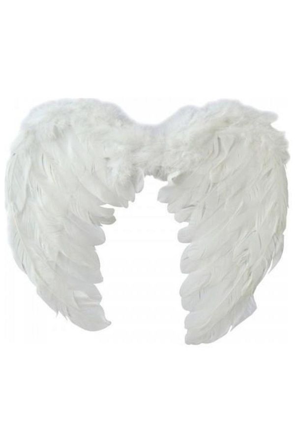 Mashotrend-Large Size White Feathered Angel Wing 52 cm - Angel Costume - Angel Wings 1