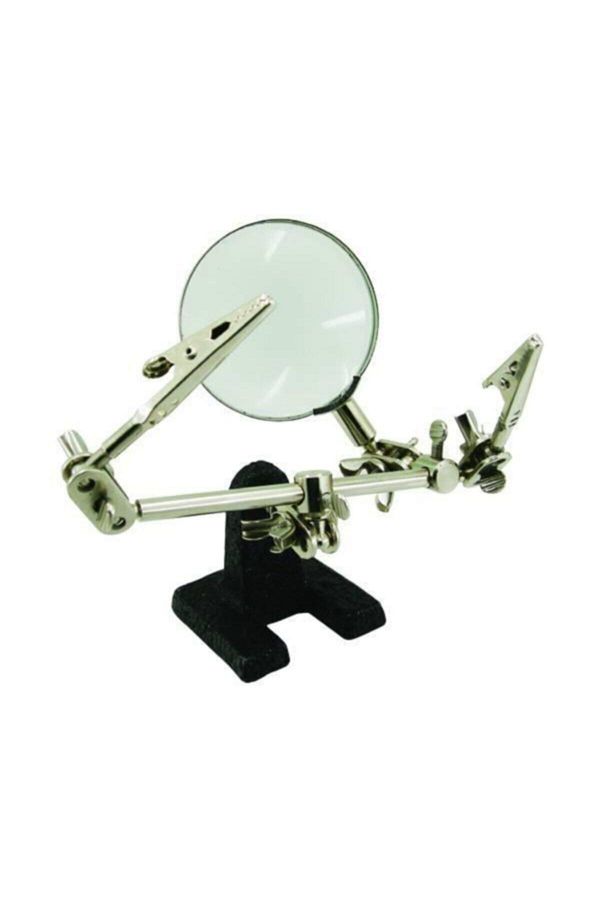 Class-Third Hand Soldering Iron Stand with Lens Mg 08 Third Hand Magnifying Glass - Mg08 1
