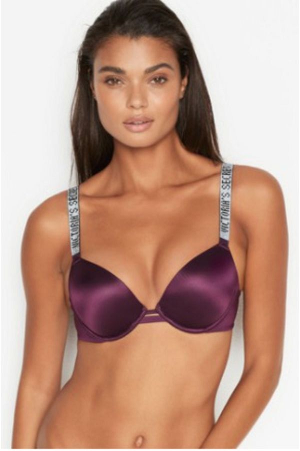 Victoria's Secret-Bombshell 2 Size Large Showing Glittery Strappy Pushup Bra 1