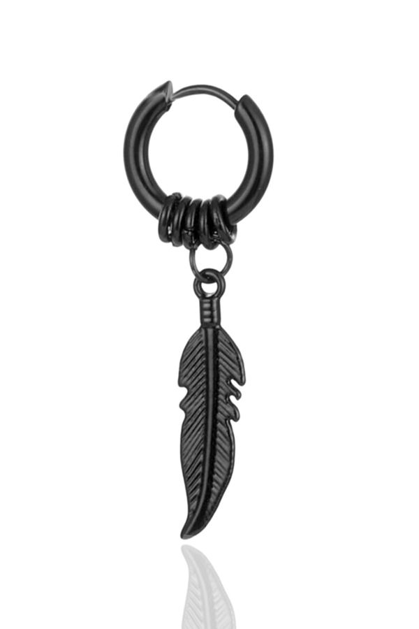 The Collection-Eagle Feather Steel Earring 1