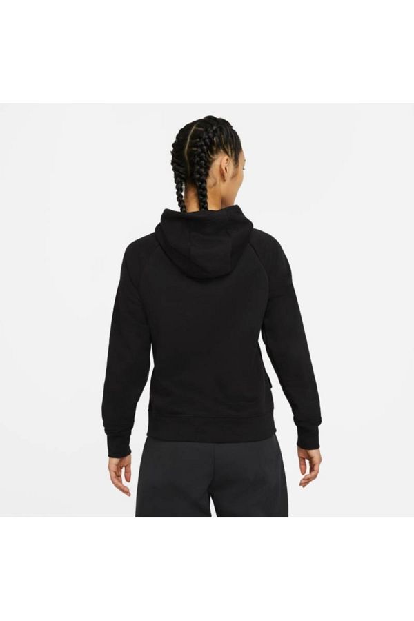 Nike Sportswear Swoosh Fleece French Terry Hoodie Women s Sweatshirt Black Trendyol