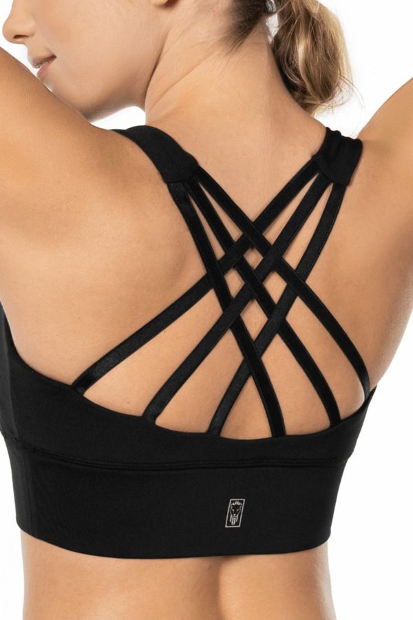 Lioness Activewear Black High Support Covered Sports Bra with Back