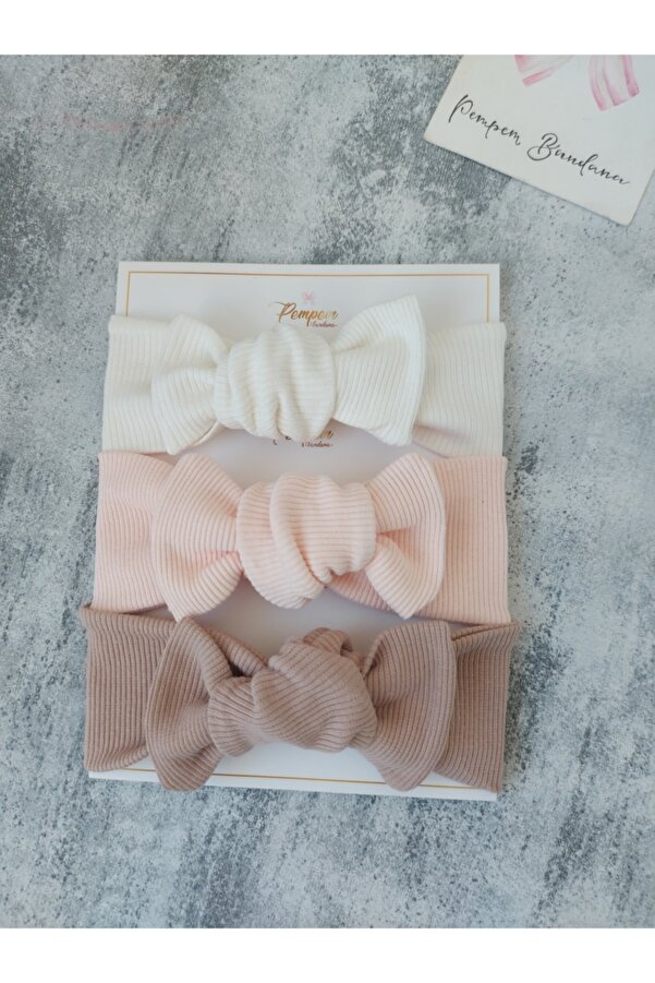 pempem bandana Kız Bebek 3lu Ribana Bandana