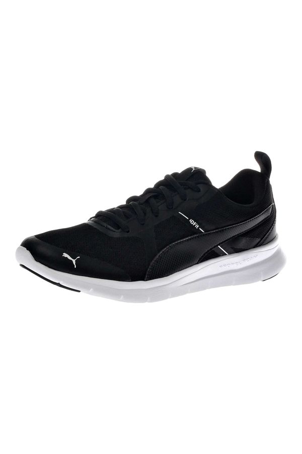 Puma black flex essential running shoes sales
