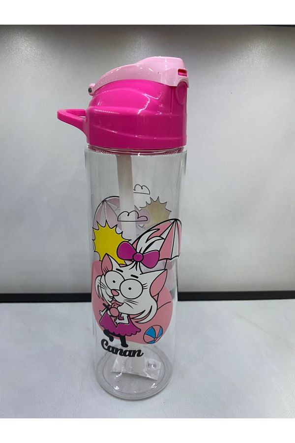 Gıpta-Kral Şakir Patterned Tritan Flask with Straw 630cc K0031-2 1