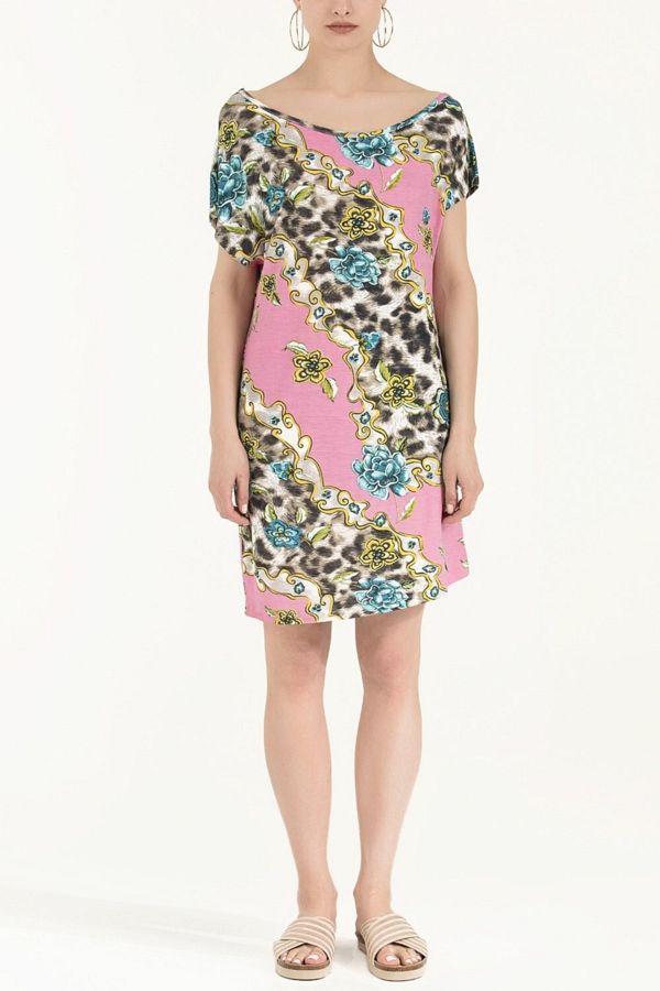 SOCIETA-Patterned Knitted Mini Dress 91021 1