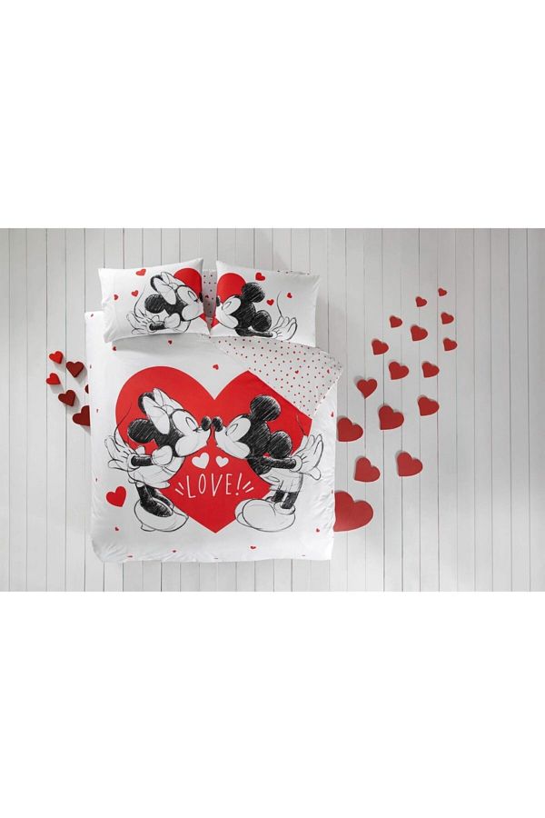Taç-Disney Minnie & Mickey Heart Double Licensed Duvet Cover Set 1