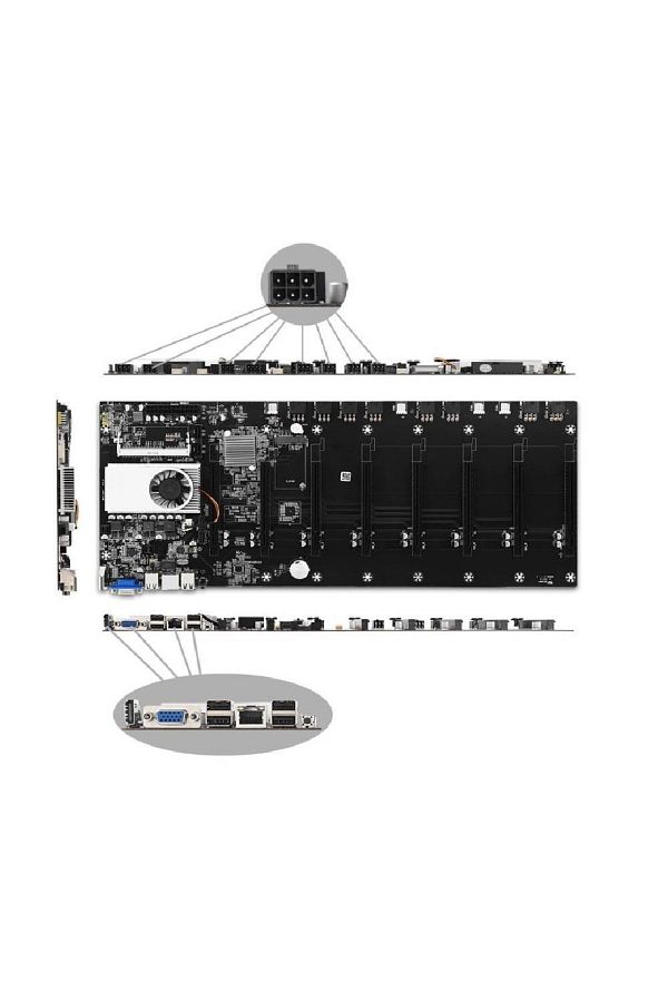 Anunnaki-Btc-t37+ Pro Mining Motherboard 8 Gpu 1600 Mhz Ddr3 Atx Support 8 Graphics Card 1