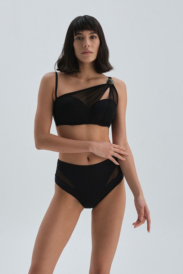 Dagi-Schwarze Bikinihose mit hoher Taille 1