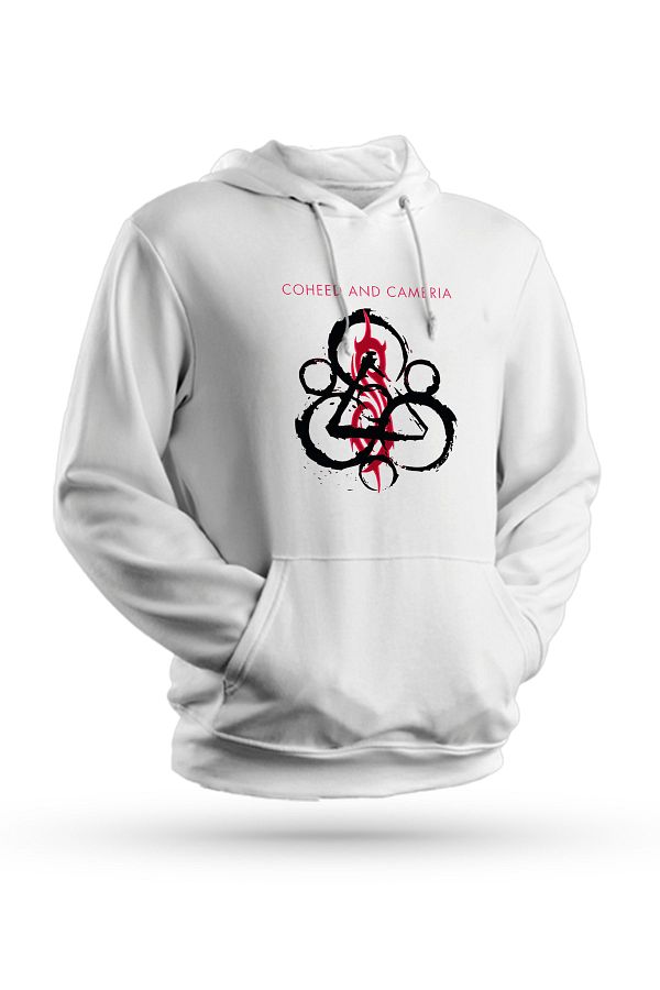 Karya Butik Coheed And Cambria Printed White Unisex Hooded Sweatshirt Trendyol