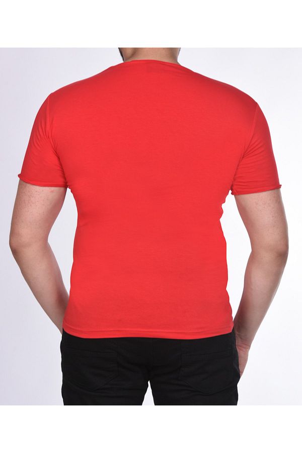 BLACK STEEL Men s Red Supreme Short Sleeve Plain T Shirt Trendyol