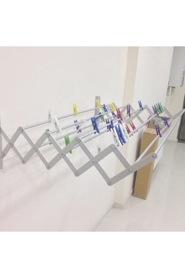 COMPACT Accordion Brand New Generation Clothes Drying Rack 80 cm 9 Hangers Trendyol