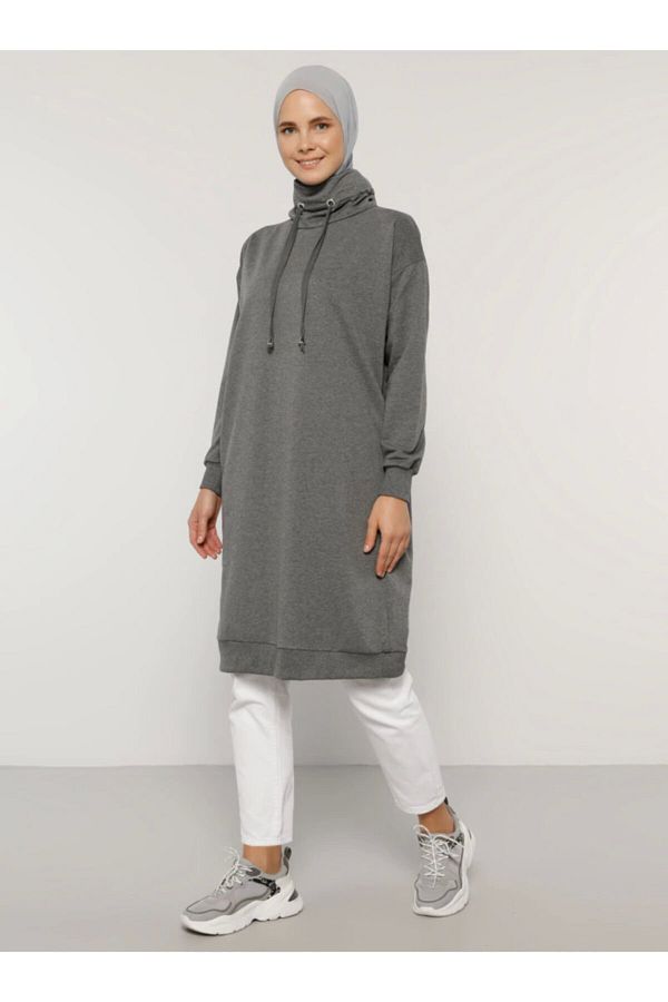 Everyday Basic Modest Sweatshirt Gray Trendyol