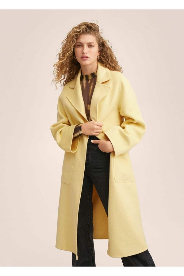 MANGO Coat Yellow Basic Trendyol