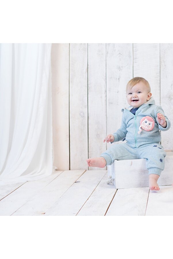 Organicera Organik Kapşonlu Mont, Yeşil Melanj