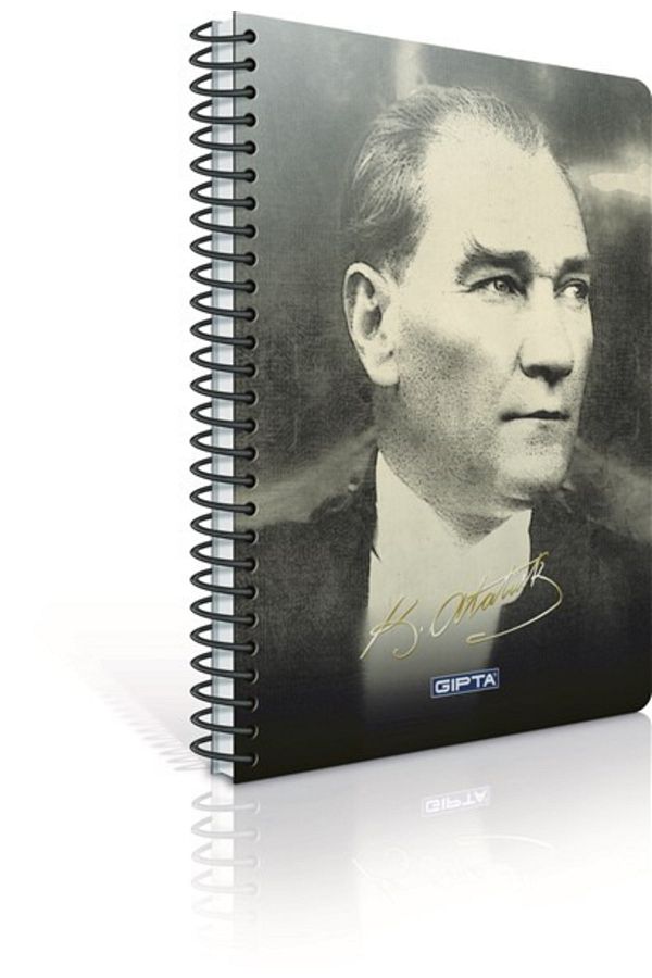 Gıpta-Atatürk Spiral Offset Pp Covered Notebook (A4)-100 Sheets (Striped) 1