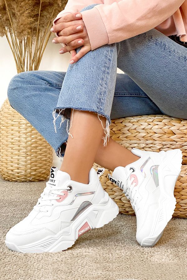 DARK SEER-Weißer Powder-Sneaker für Damen 1