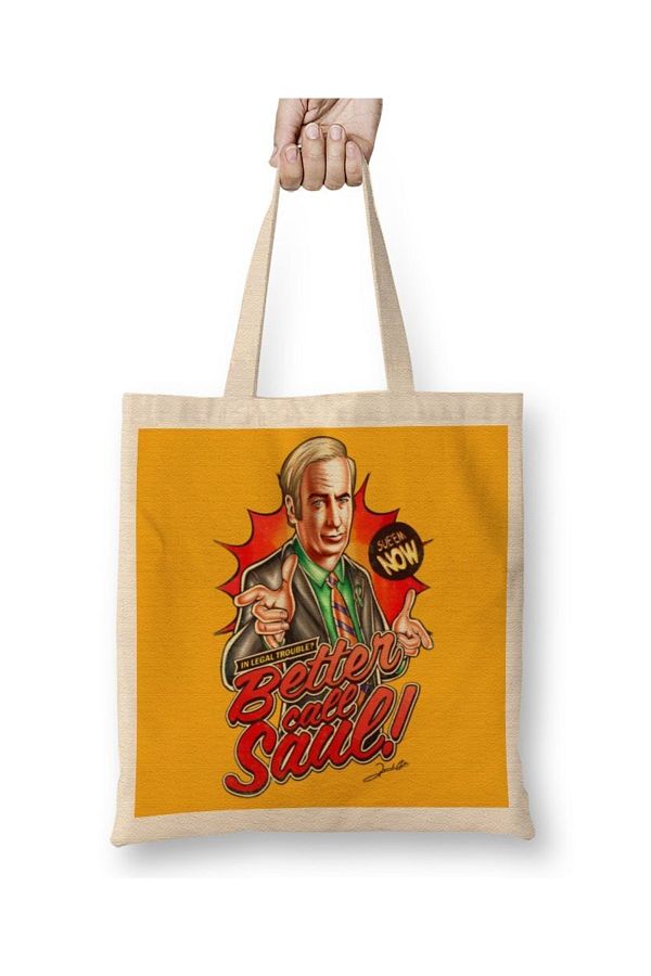 Baskı Dükkanı-Saul Goodman Better Call Saul Tote Bag Long Handle 1