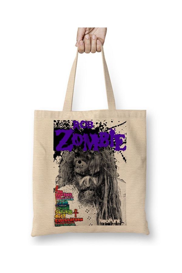 Baskı Dükkanı-Rob Zombie By Neopunk Tote Bag Long Handle 1
