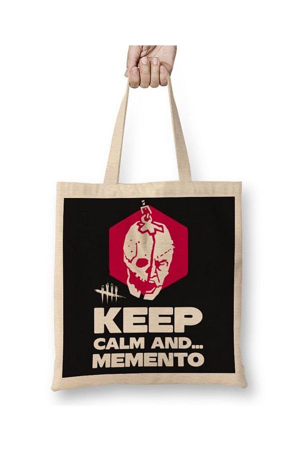Baskı Dükkanı-Dead By Daylight Keep Calm And Memento Cloth Bag Long Handle 1