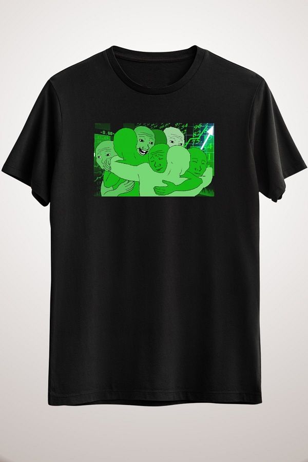 GreenMint-Unisex Black Green Wojak Gains Classic T-shirt 1